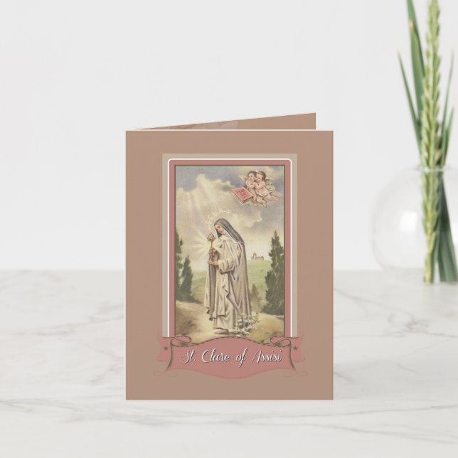 Tarjeta de nota de St. Clare of Assisi (Anverso)