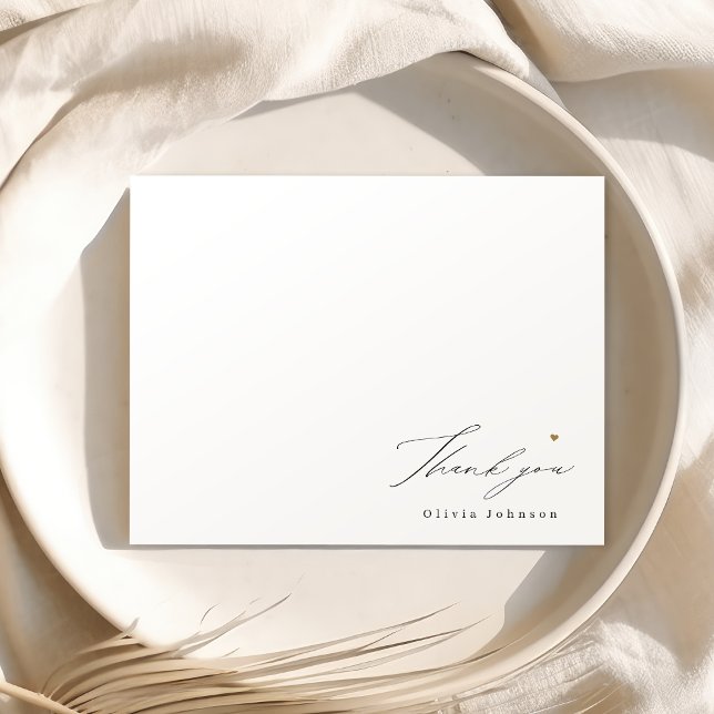 Tarjeta de nota de Stationery personalizada con gu (Thank you script personalized Stationery Note Card)