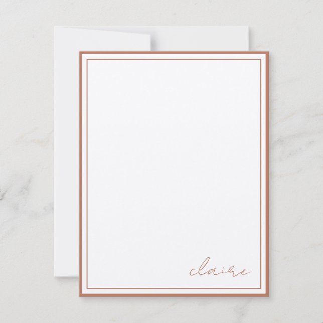 Tarjeta de nota de Stationery Vintage Terracotta (Anverso)