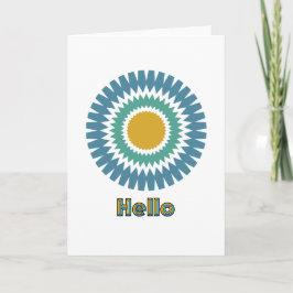 Tarjeta de nota de Sunburst moderna en verde y oro