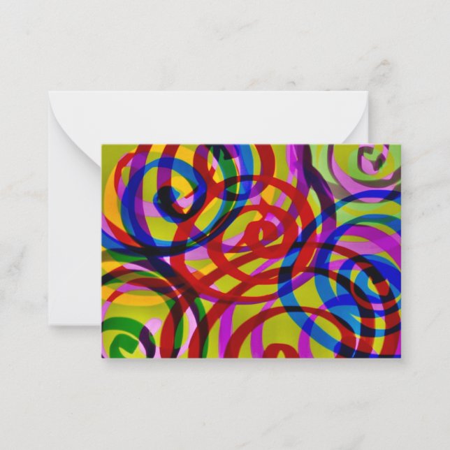 Tarjeta de nota de Swirls colorida (Anverso)