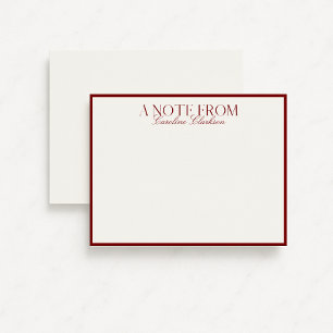 Tarjeta de nota de texto negrita del borde rojo de