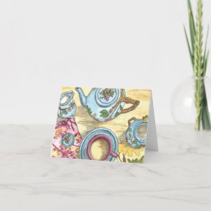 Tarjeta de nota de tiempo del té