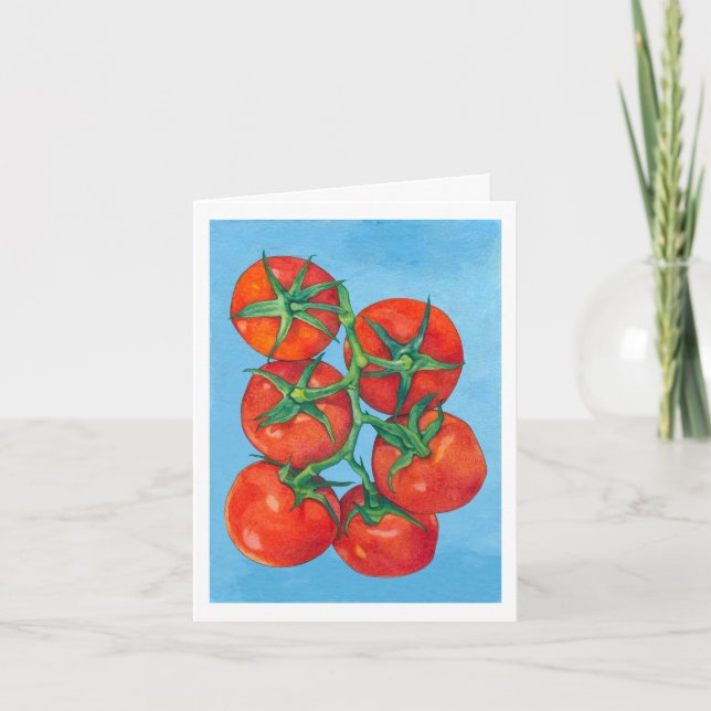 Tarjeta de nota de tomates rojos (Anverso)