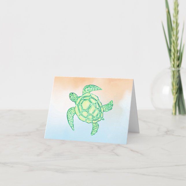 Tarjeta de nota de tortuga marina (Anverso)