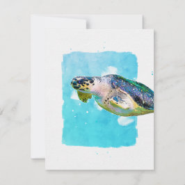 Tarjeta de nota de tortuga marina para cualquier o