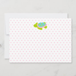 Tarjeta de nota de tortuga marina rosa Stationery