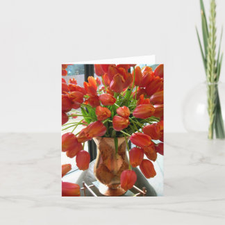 Tarjeta de nota de tulipán naranja