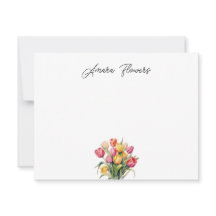 Tarjeta de nota de tulipán personalizada
