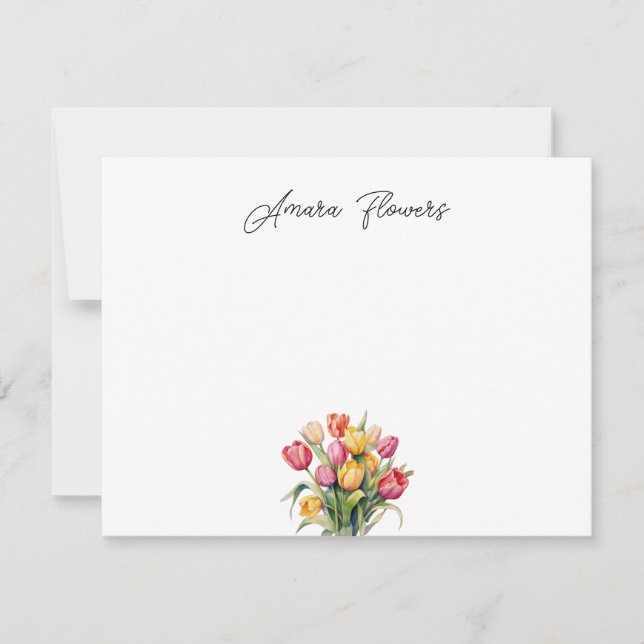 Tarjeta de nota de tulipán personalizada (Anverso)