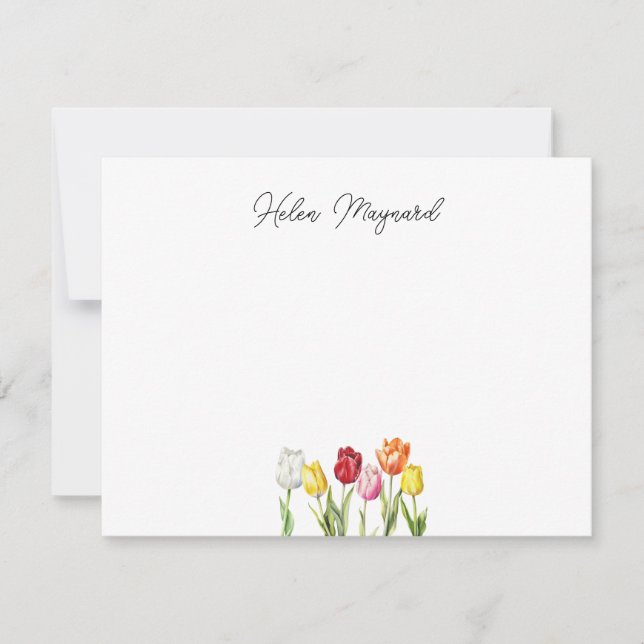 Tarjeta de nota de tulipán personalizada (Anverso)