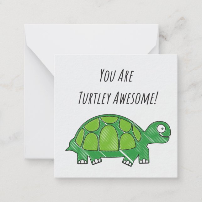 Tarjeta de nota de Turtley Awesome (Anverso)