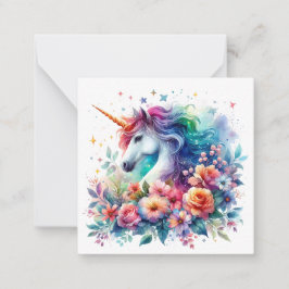 Tarjeta de nota de unicornio