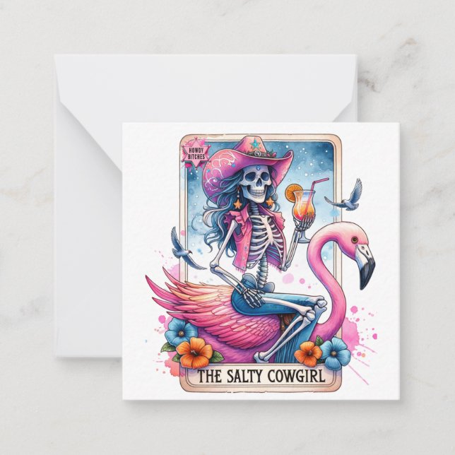 Tarjeta de nota de vaca salada rosa (Anverso)