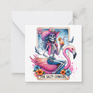 Tarjeta de nota de vaca salada rosa