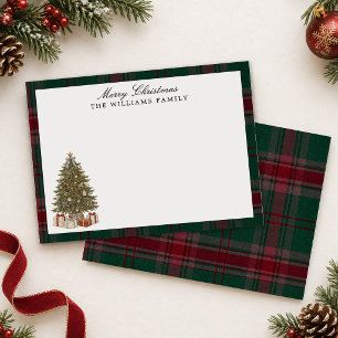 Tarjeta de nota de vacaciones de árbol de Navidad