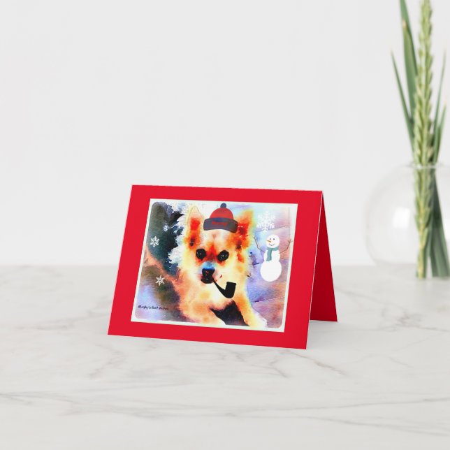 Tarjeta de nota de vacaciones de retrato de Murphy (Anverso)