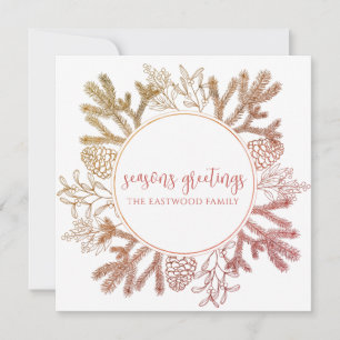 Tarjeta de nota de vacaciones de saludos de tempor