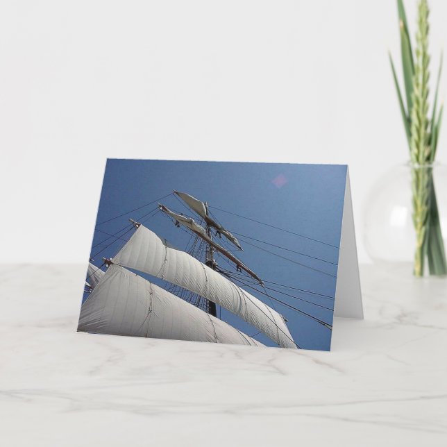 Tarjeta de nota de velas de barco alto (Anverso)