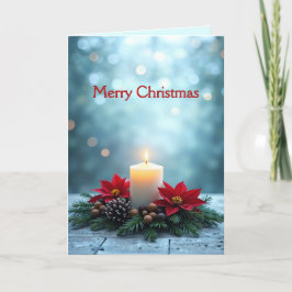 Tarjeta de nota de velas navideñas de merry