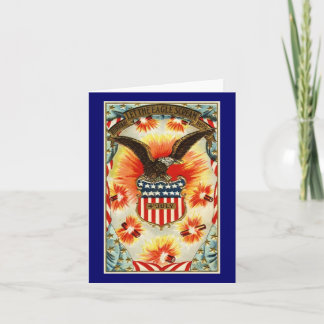 Tarjeta de nota de vintage July 4