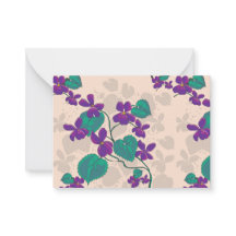 Tarjeta de nota de violetas de primavera silvestre