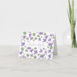 Tarjeta de nota de violetas dulces