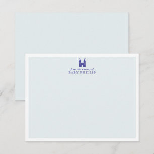 Tarjeta de nota de vivero Castillo Baby Blue