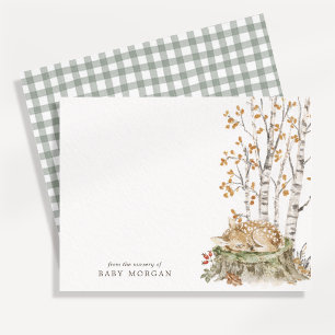 Tarjeta de nota de vivero de cuento de bosque