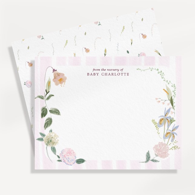 Tarjeta de nota de vivero floral caprichoso (Subido por el creador)