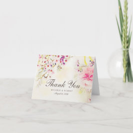 Tarjeta de nota de Watercolor Floral Boho Vintage