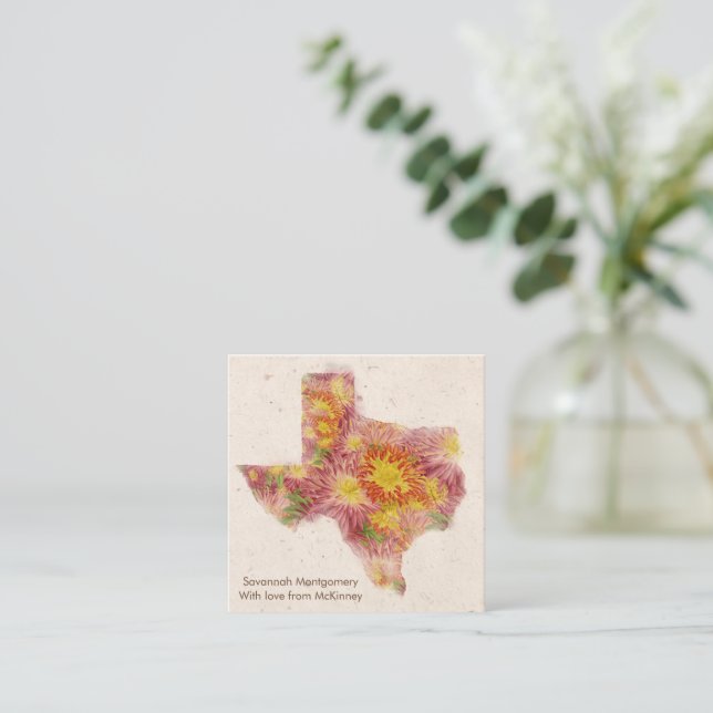 Tarjeta de nota de zinnia personalizada de Texas (Anverso de pie)