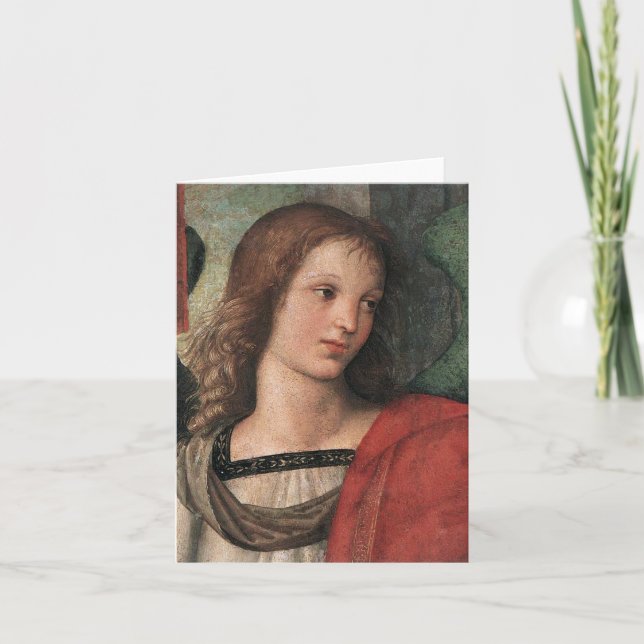 Tarjeta de nota del ángel del navidad de Raphael (Anverso)