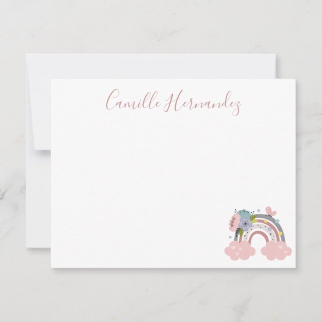 Tarjeta de nota del arcoíris de los niños (Anverso)