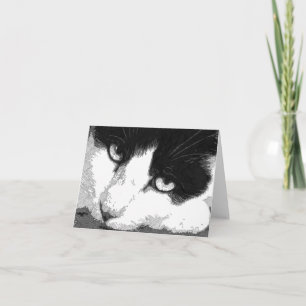 Tarjeta de nota del arte del gato