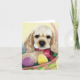 Tarjeta de nota del arte del perrito de cocker