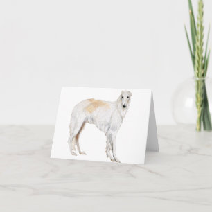 Tarjeta de nota del arte del perro del Borzoi