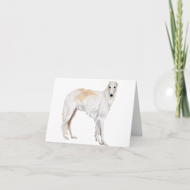 Tarjeta de nota del arte del perro del Borzoi (Anverso)