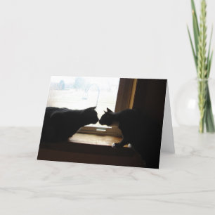 Tarjeta de nota del beso del gatito