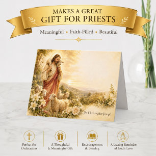 Tarjeta de nota del buen pastor sacerdote