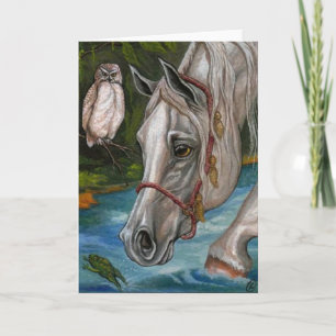 Tarjeta de nota del búho del CABALLO BLANCO
