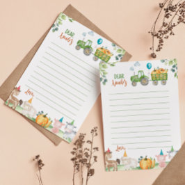 Tarjeta de nota del cápsula del tiempo del tractor