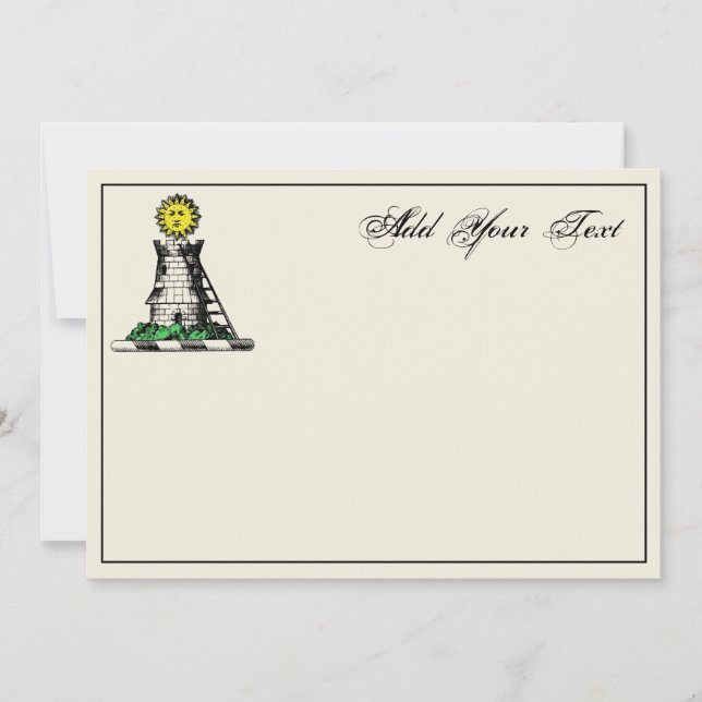 Tarjeta de nota del castillo medieval heráldico Em (Anverso)