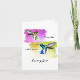 Tarjeta de nota del colibrí