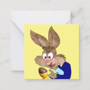 Tarjeta de nota del conejo de Pascua