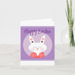 Tarjeta de nota del conejo feliz de Pascua