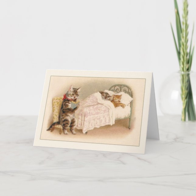 Tarjeta de nota del cuento de los gatos del (Anverso)