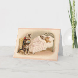 Tarjeta de nota del cuento del gato del vintage