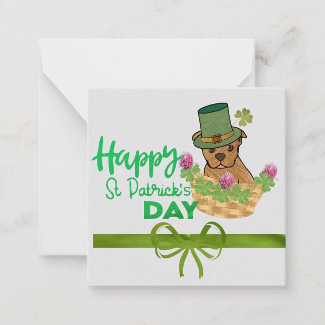 Tarjeta de nota del Día de Feliz Día de St. Patric (Anverso)