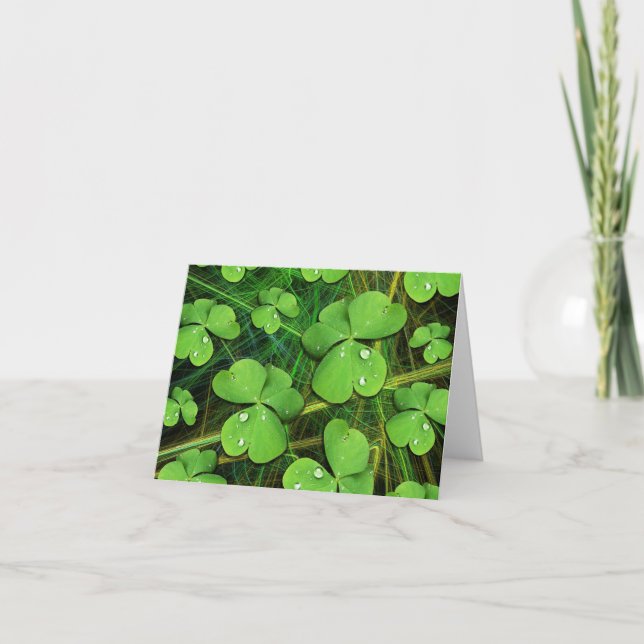 Tarjeta de nota del Día de Green Shamrock St Patri (Anverso)